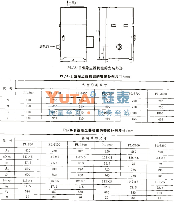 PL-Ⅱ型袋式单机除尘器 PL-Ⅱ型袋式单机除尘器